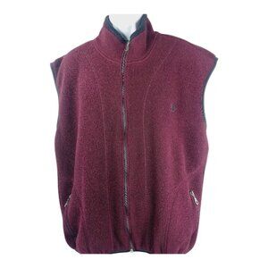 Polo Ralph Lauren Men's Burgundy Brushed Sleeveless Fleece Vest Size XL